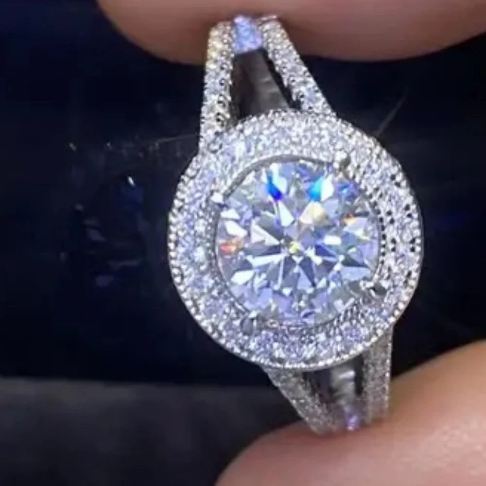 🆕 New Simulated Diamond 925 Sterling Silver Round Cut Wedding Engagement ring